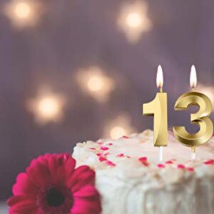 13th Birthday Candles,Gold Number 13 Cake Topper for Birthday Decorations Party Decoration