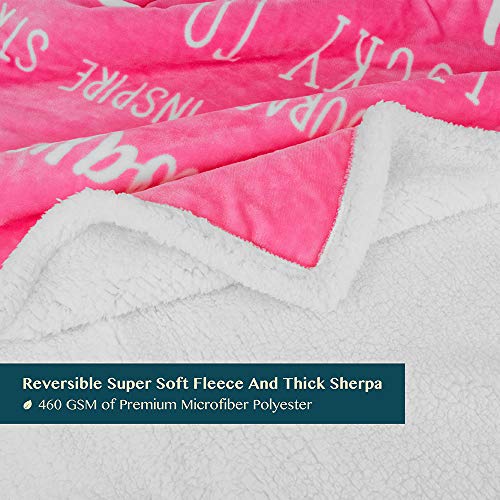 PAVILIA Best Friend Blanket for Women, Friendship Gift Blanket for BFF Besties, Soft Fleece Sherpa Throw Blanket, Birthday Gift for Best Friend, Soul Sister, Long Distance, Girl Friend (Pink)