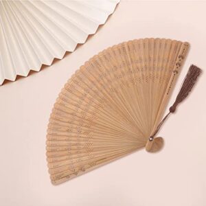 BESPORTBLE 1pc Vintage Bamboo Hand Fan Foldable Handheld Fan Bamboo Fan Silk Fan Elegant Gift for Girls Ladies