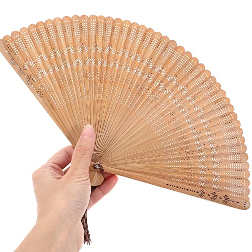 BESPORTBLE 1pc Vintage Bamboo Hand Fan Foldable Handheld Fan Bamboo Fan Silk Fan Elegant Gift for Girls Ladies