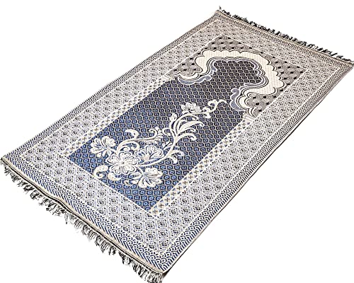 Ottoman Turkish Style Muslim Prayer Rug, Floral Pattern Prayer Mat (One Thin Prayer Rug)