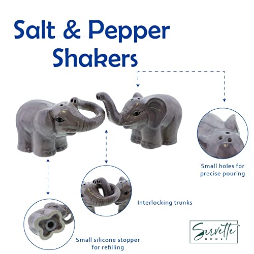 Animal Salt and Pepper Shakers - Interlocking Elephants