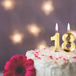 18th Birthday Candles,Gold Number 18 Cake Topper for Birthday Decorations Party Decoration