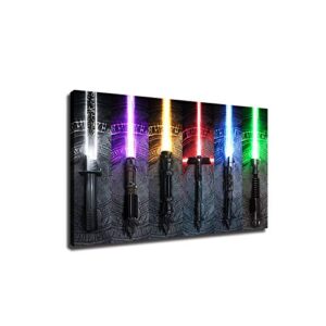 star wars: lightsaber hd canvas art poster, suitable for home wall decoration (24x36inch,b-no frame), bedroom