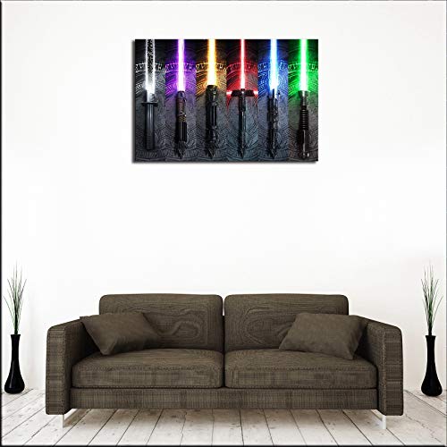 Star Wars: Lightsaber HD Canvas Art Poster, Suitable for Home Wall Decoration (24x36inch,B-NO Frame), Bedroom