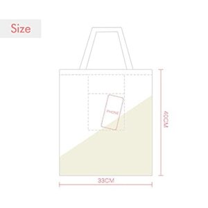 Folding Fan Sakura Geometry Pattern Stamp Shopping Ecofriendly Storage Canvas Tote Bag