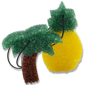 Butt Naked Scented Freshies 2-Pack, Lone Star Candles, Butt Naked, A Delightful Fruity Tropical Blend, 2-Color Palm Tree and Pineapple, Freshies, Air Freshener, Car Freshener