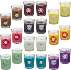 onebird scented candles, anxiety reducer jasmine, rose, vanilla, bergamot, fig, lavender, lemon, spring,strawberry, rosemary, aromatherapy organic massage candles – 20 pack