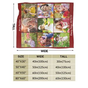 EAQ Custom Blanket with Picture Custom Collage Blanket Make a Customized Throw Blanket for Kids/Adults/Family, Souvenir, Gift