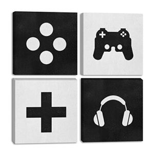 urttiiyy video game themed art game posters gaming wall art 4 panels gift for gaming lover canvas wall decor for boys room living room bedroom framed ready to hang-12″x12″x4