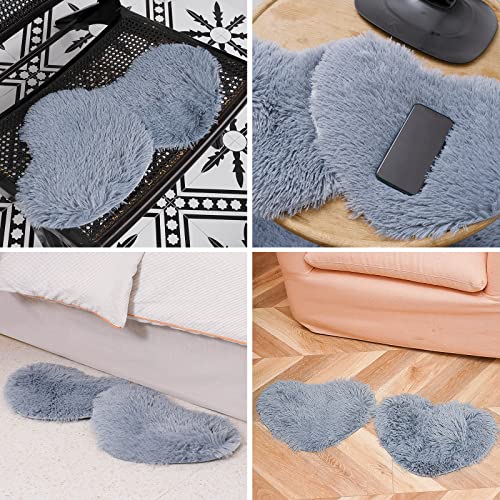 Teochow Dusty Blue Fluffy Rug for Bedroom, Shaggy Area Rugs 5x7 for Living Room, Plush Shag Rug for Girls Kids Room Nursery Cute Home Decor, Dorm Large Furry Rug, Ultra Soft Fuzzy Indoor Floor Carpet