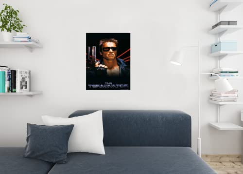 The Terminator Official Movie Key Art Arnold Schwarzenegger Action Film SciFi Gun Classic 1984 Retro Vintage Style Cool Wall Decor Art Print Poster 24x36