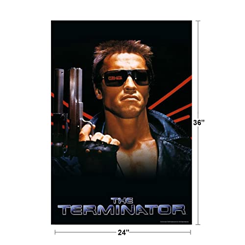 The Terminator Official Movie Key Art Arnold Schwarzenegger Action Film SciFi Gun Classic 1984 Retro Vintage Style Cool Wall Decor Art Print Poster 24x36