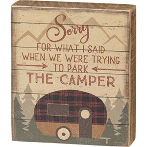 primitives by kathy block sign-park the camper, 3.5×4 inches, multicolor