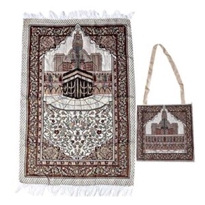 vosarea muslim prayer rug tassel geometric printing prayer mat portable carpet for meditation pilgrimage