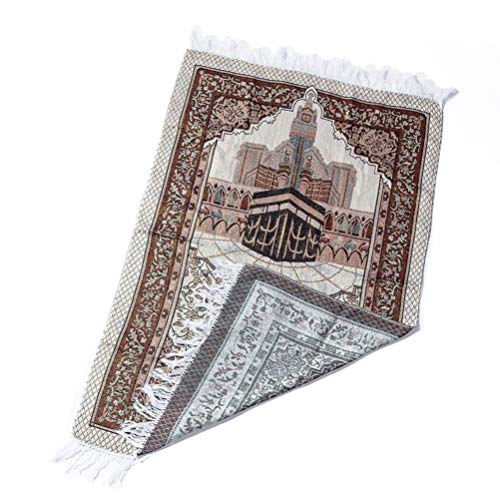 VOSAREA Muslim Prayer Rug Tassel Geometric Printing Prayer Mat Portable Carpet for Meditation Pilgrimage