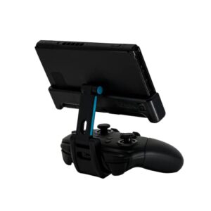 Fixture S1 Gaming Console Monitor and Controller Mount Compatible with Nintendo Switch and Pro Controller, Adjustable Video Game Holder Stand Clip, Red/Blue