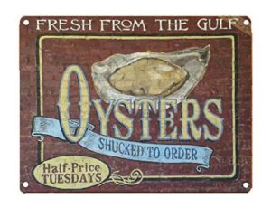 tin sign fresh oysters louisiana new orleans gulf kitchen rustic wall decor plaque poster for cafe bar pub beer wall decor art tin sign group therapy practiced here vintage metal tin