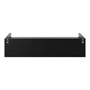 Kate and Laurel Kitt Modern Floating Shelf with Drawers, 28 x 12 x 6.5 inches, Black, Chic Floating Storage Console Table or Desk for Wall