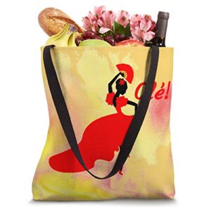 Flamenco Dancer Spanish Dancing Red Dress Tote Bag