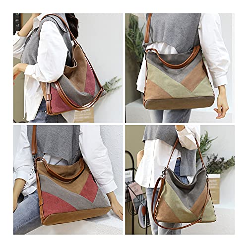 NOTAG Hobo Handbags for Women Canvas Purses and Handbags Large Casual Shoulder Bags with Removable Shoulder Strap (Coffee)