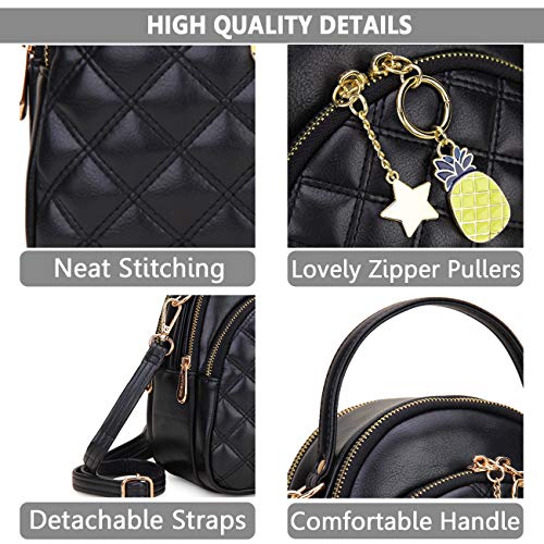 Mini Backpack Purse,VONXURY Fashion Small Leather Quilt Backpack Convertible Casual Travel Daypack for Women Ladies Girls