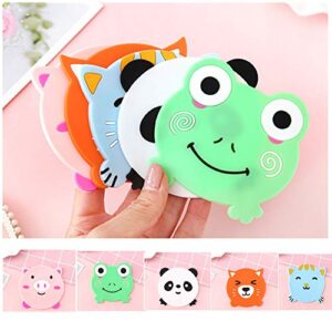 5Pcs Cute Animals Silicone Coasters Creative Coffee Drink Cup Mat Sets for Drinks Anti-Skid Beverage Holder Pad Chic for Office Home Bar Accessories Home Kitchen Decor Gifts