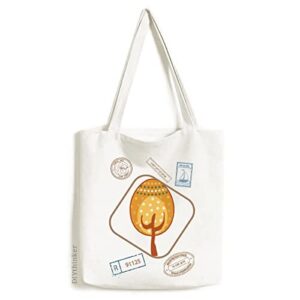 easter festival yellow egg tree stamp shopping ecofriendly storage canvas tote bag
