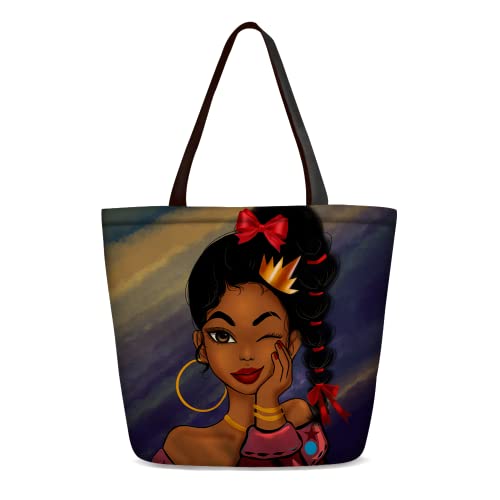 African American Women Tote Bag Shoulder Handbag For Work Travel Business Beach Shopping School Gift Bag