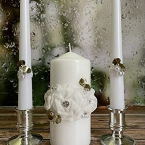 Magik Life Unity Candle Set for Wedding - Wedding décor - Decorative Candles Pillar - Candle Sets - 6 Inch Pillar and 2 10 Inch Tapers - Unity Candle