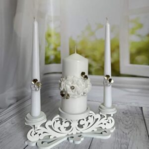 Magik Life Unity Candle Set for Wedding - Wedding décor - Decorative Candles Pillar - Candle Sets - 6 Inch Pillar and 2 10 Inch Tapers - Unity Candle