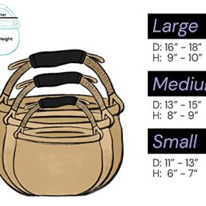 Bolga Zaare Market Basket, Handmade in Ghana by Women Artisans, Natural, LARGE/SMALL COMBO (2 baskets)