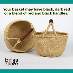 Bolga Zaare Market Basket, Handmade in Ghana by Women Artisans, Natural, LARGE/SMALL COMBO (2 baskets)