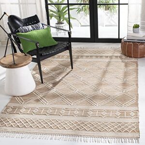 safavieh kilim collection 3′ x 5′ natural/ivory klm454a handmade moroccan boho fringe jute area rug