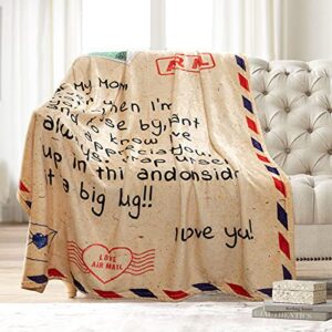 Best Gifts for Mom Happy Birthday Gifts for Mom from Daughter Son Christmas Thanksgiving Valentines Mothers Day to My Mom Blanket Gifts for Her Love Letter Super Soft Throw for Couch Sofa 60"x50"