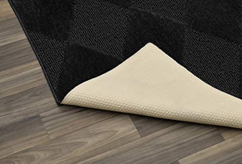 Garland Rug Diamond 3 ft. x 12 ft. Area Rug Black