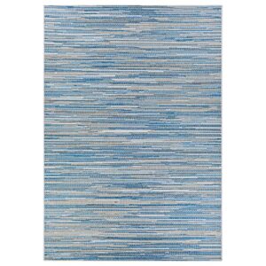 couristan monte carlo coastal breeze ocean blue- champagne indoor/outdoor area rug, 5’10” x 9’2″
