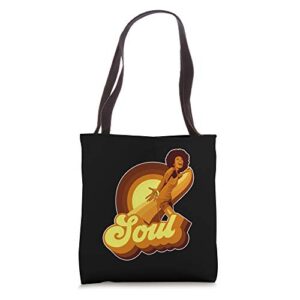 70s funk afro soul tote bag