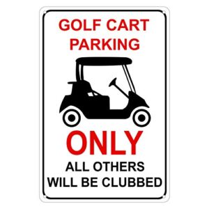 kensilo pub metal signs farm cafe golf cart parking only wall decor vintage decorations tin sign 8 x 12 inches