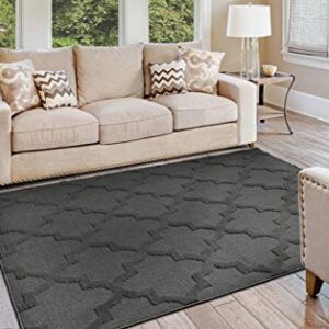 Garland Rug Quatro 6 ft. x 9 ft. Area Rug Cinder Gray