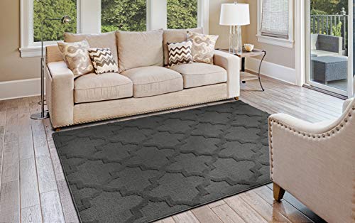 Garland Rug Quatro 6 ft. x 9 ft. Area Rug Cinder Gray