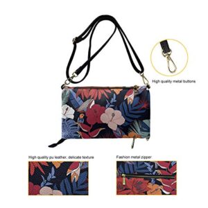 doginthehole Cute Sloth Print Shoulder Bag for Women Leather Crossbody Bag Floral Style Girl Purse Casual Travel Tote Handbag