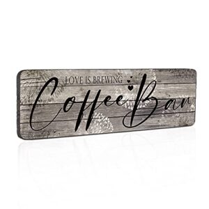 sac smarten arts rustic coffee bar signs kitchen wall decor coffee signs farmhouse coffee bar decor wood coffee wall art for home/office/coffee bar decorations 16”x5”