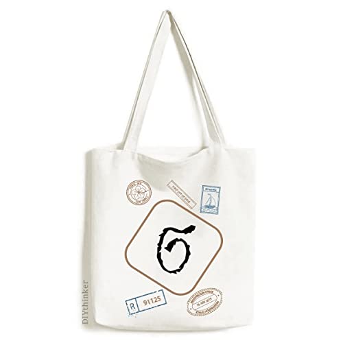 Greek Alphabet Sigma Black silhouette Stamp Shopping Ecofriendly Storage Canvas Tote Bag