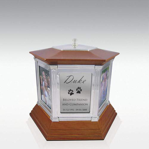 Perfect Memorials Custom Engraved Medium Rotating Memories Cremation Urn (100 Cu/in) - Urn for Human Ashes/6 Photo Frames/Spins 360 Degrees