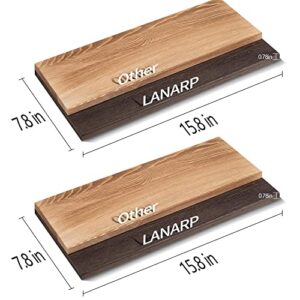 LANARP Wide Floating Shelves,Set of 2,7.8 Inch Deep Wall Shelf for Bedroom,Wall Mounted Large Storage Shelf for Room/Kitchen/Office