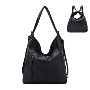 Purse for Women Convertible Backpack Purses and Handbags - Black