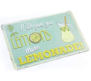 meowprint if life gives you lemons make lemonade tin signs 12 x 8inch