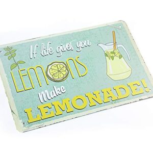 MeowPrint If Life Gives You Lemons Make Lemonade Tin Signs 12 x 8Inch