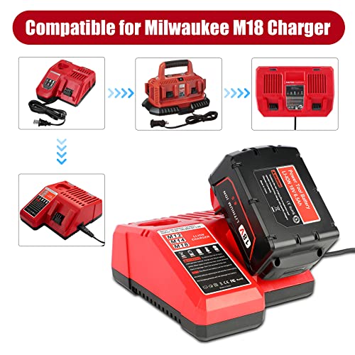 KUNLUN 2Pack 6.5Ah M 18 Lithium Battery for Milwaukee M18 18V Battery High Output 18-Volt Battery Pack 48-11-1850 48-11-1852 48-11-1862 48-11-1860 48-11-1828 48-11-1815 48-11-1822 Batteries